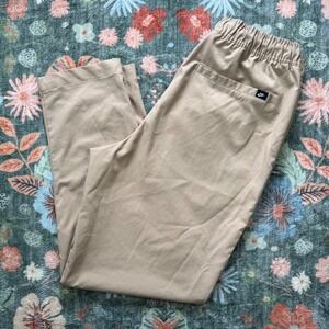 Nike Mens Sportswear Woven Pants Khaki Tan Elastic Waist Straight Leg Size M